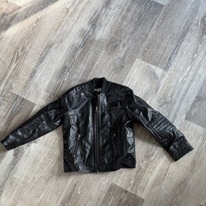 H&M Black Leather Jacket size 5-6y